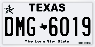 TX license plate DMG6019