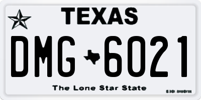 TX license plate DMG6021