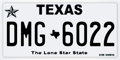 TX license plate DMG6022