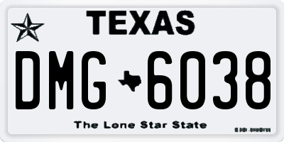TX license plate DMG6038