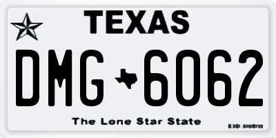 TX license plate DMG6062