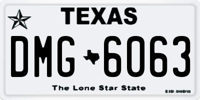 TX license plate DMG6063