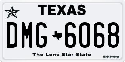 TX license plate DMG6068