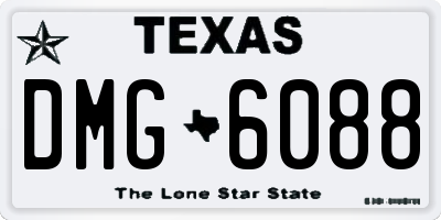 TX license plate DMG6088