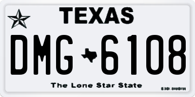 TX license plate DMG6108