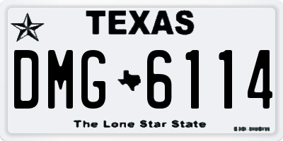TX license plate DMG6114