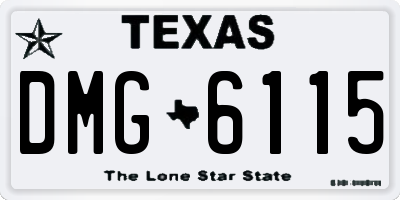 TX license plate DMG6115