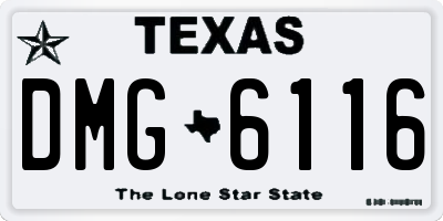 TX license plate DMG6116