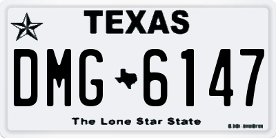 TX license plate DMG6147