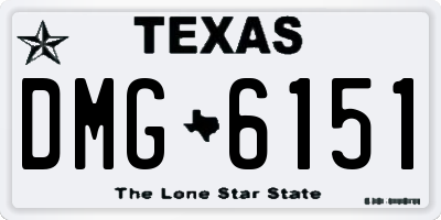 TX license plate DMG6151