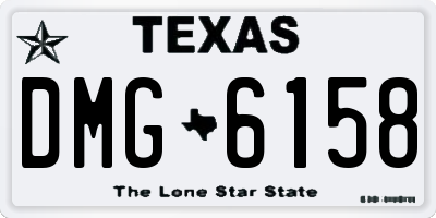 TX license plate DMG6158