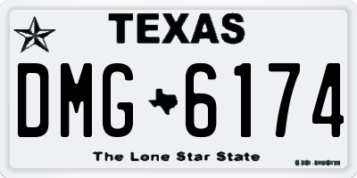TX license plate DMG6174