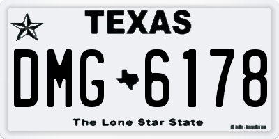 TX license plate DMG6178