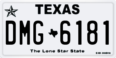 TX license plate DMG6181