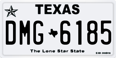 TX license plate DMG6185