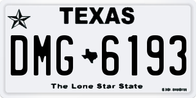 TX license plate DMG6193