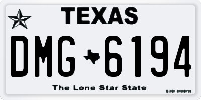 TX license plate DMG6194