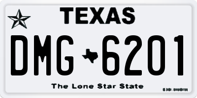 TX license plate DMG6201