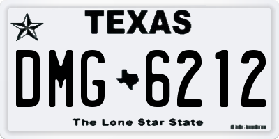 TX license plate DMG6212