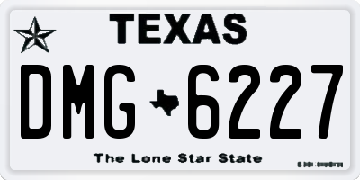 TX license plate DMG6227
