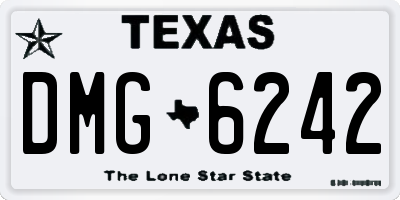 TX license plate DMG6242