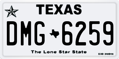 TX license plate DMG6259