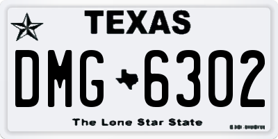 TX license plate DMG6302