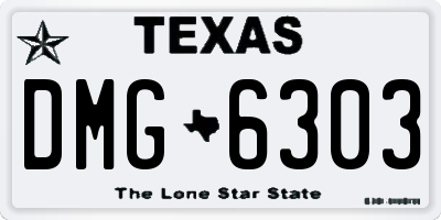 TX license plate DMG6303