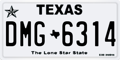 TX license plate DMG6314
