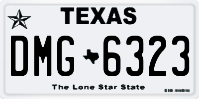 TX license plate DMG6323