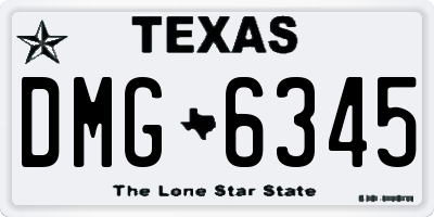 TX license plate DMG6345