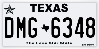 TX license plate DMG6348