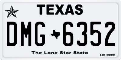 TX license plate DMG6352