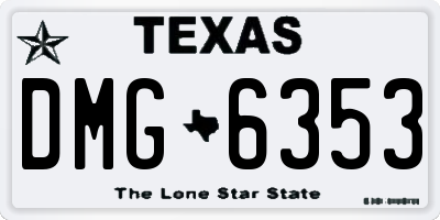 TX license plate DMG6353