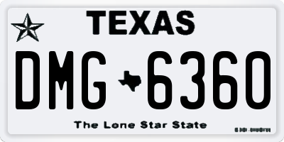 TX license plate DMG6360