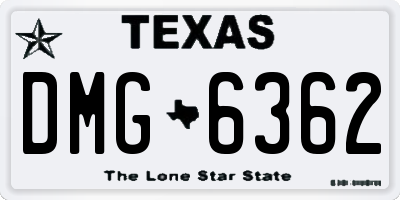 TX license plate DMG6362