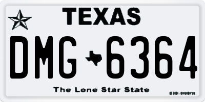 TX license plate DMG6364