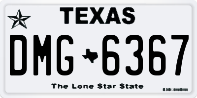 TX license plate DMG6367