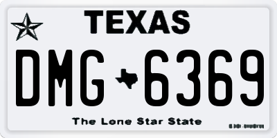 TX license plate DMG6369