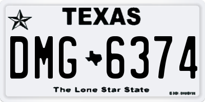 TX license plate DMG6374