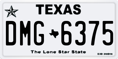 TX license plate DMG6375