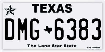 TX license plate DMG6383