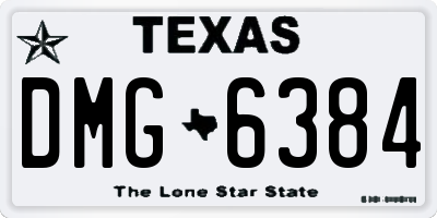 TX license plate DMG6384