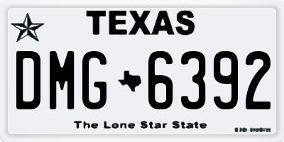 TX license plate DMG6392