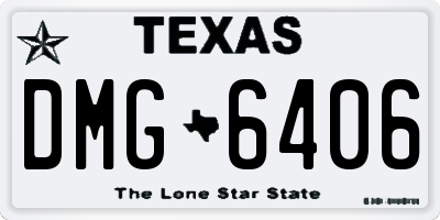 TX license plate DMG6406