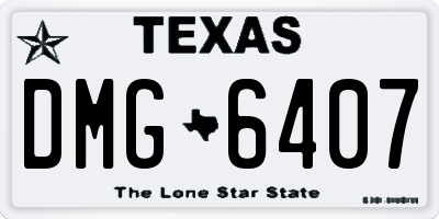 TX license plate DMG6407
