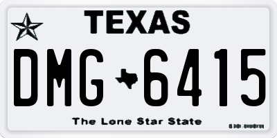 TX license plate DMG6415