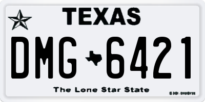TX license plate DMG6421