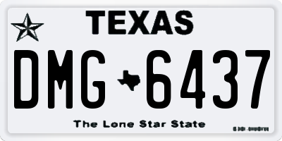 TX license plate DMG6437