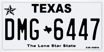 TX license plate DMG6447